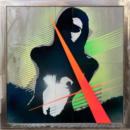 Frau 62 x 62 cm Stahl